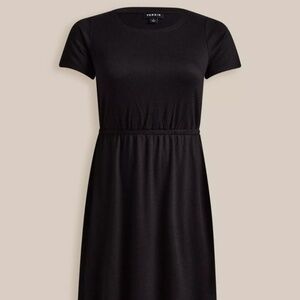 Torrid Black At The Knee Slub Rib Slit T-Shirt Dress 2 2X 2XL 18-20 NWT